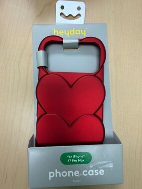 heyday Retiree Red Triple Heart Phone Case for iPhone 17 Max Pro HTF! NEW!